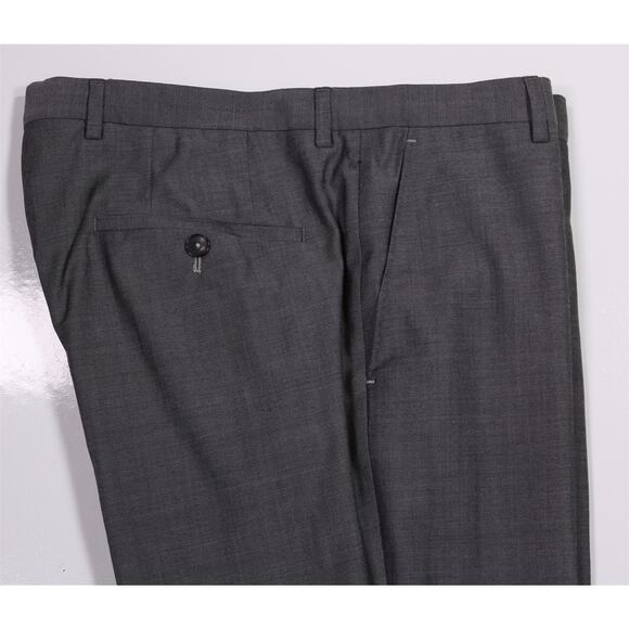 Hugo Boss Solid Light Gray Flat Front Dress Pants Trousers Current 34x30 - Picture 2 of 8